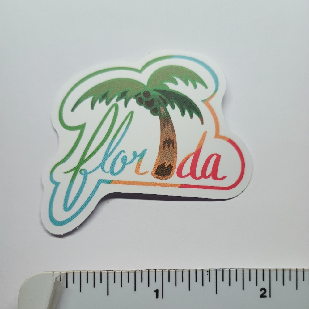 10/$10 Florida Ocean Beach Coastal Palm Tree Phone Bottle Laptop Decal Sticker